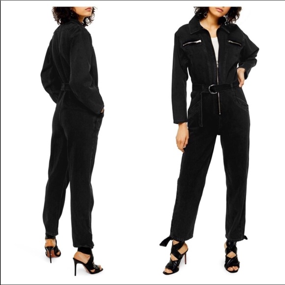 Topshop Denim - NWT Topshop Boiler Suit Jumpsuit Black Denim 2